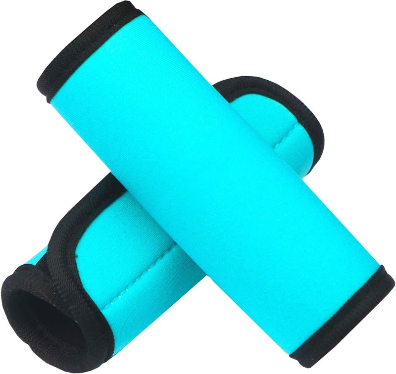 Gowraps Luggage Handle Wrap 2 Pack Luggage Handle Wraps for Suitcase Bright Neoprene Luggage Handle Covers/Extender/Identifiers-Travel Accessories Must Haves (Aqua-2 Pack) - Image 1